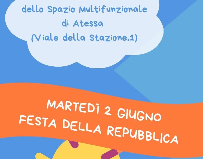 Lo Spazio rimarrà chiuso domani 2 giugno. Ci vediamo mercoledì 3!